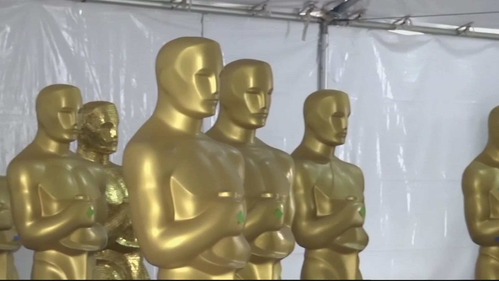 Crews spent the weekend preparing for the 95th Academy Awards. For the first time since 1961, there will be no red carpet.