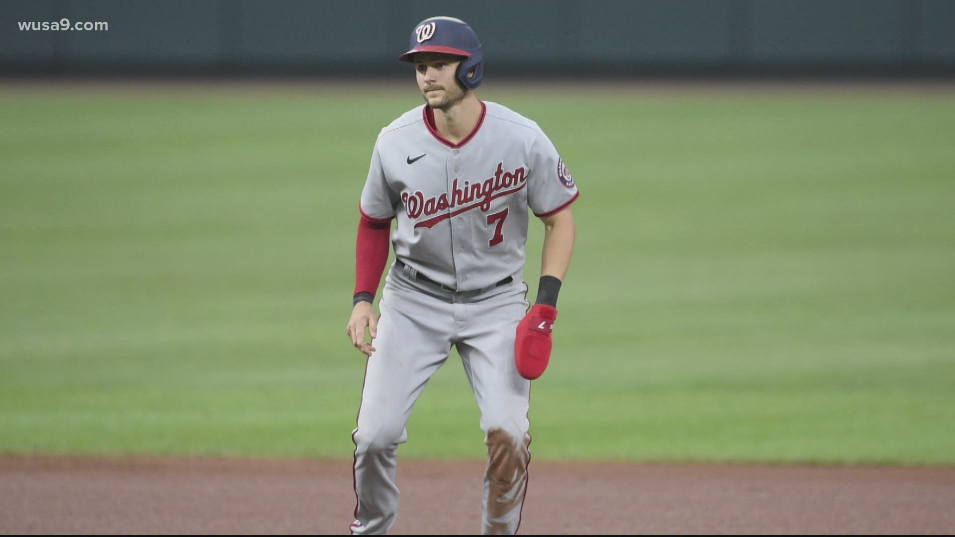 Trea Turner singled and scored in the first inning for the Washington Nationals before being pulled due to a positive COVID test.