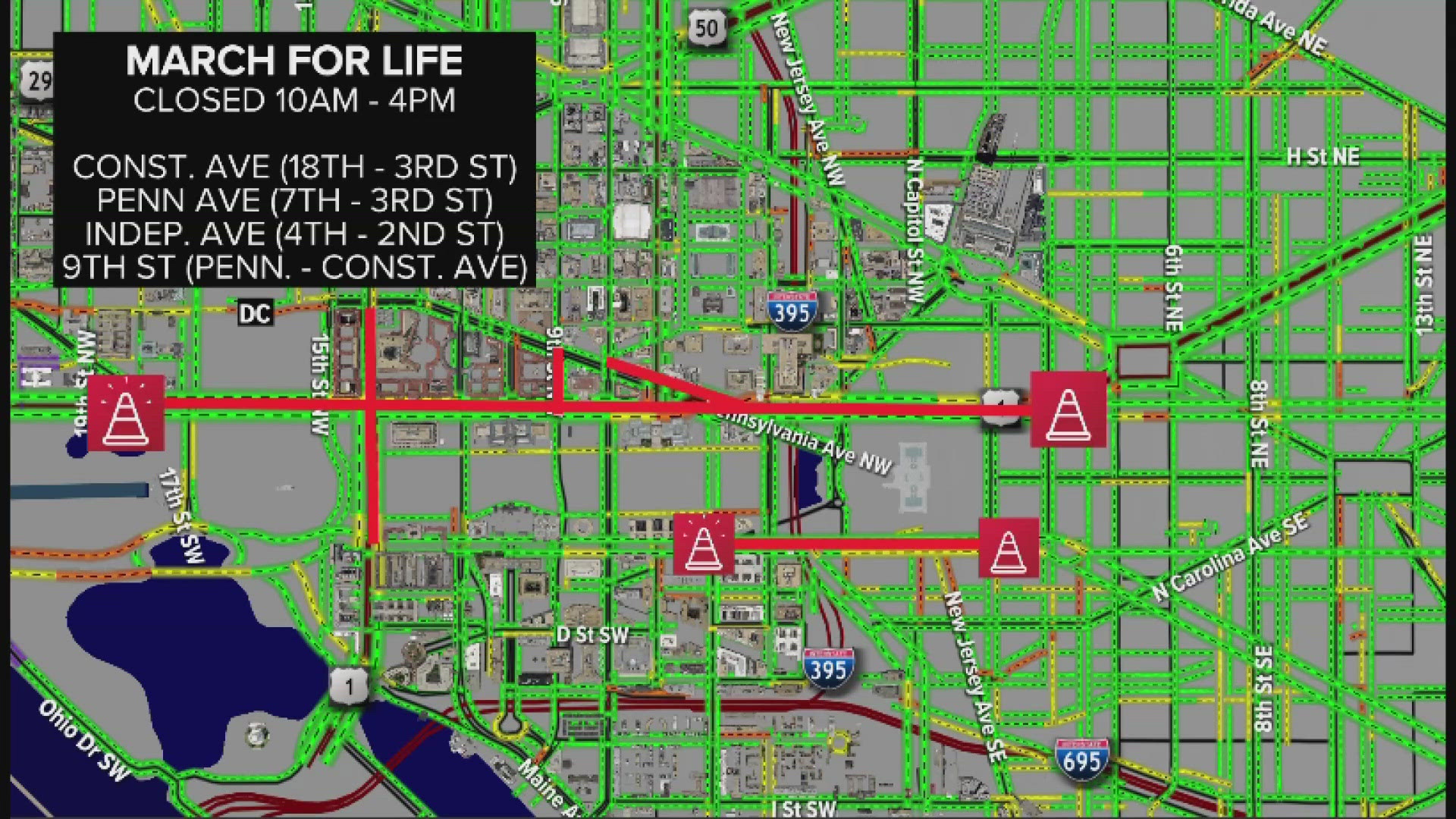 Downtown DC prepares for significant traffic delays amid March for Life ...