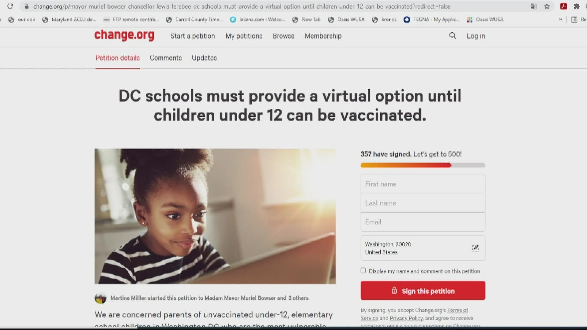 Parents say until children under 12 can be vaccinated, virtual learning should remain an option.