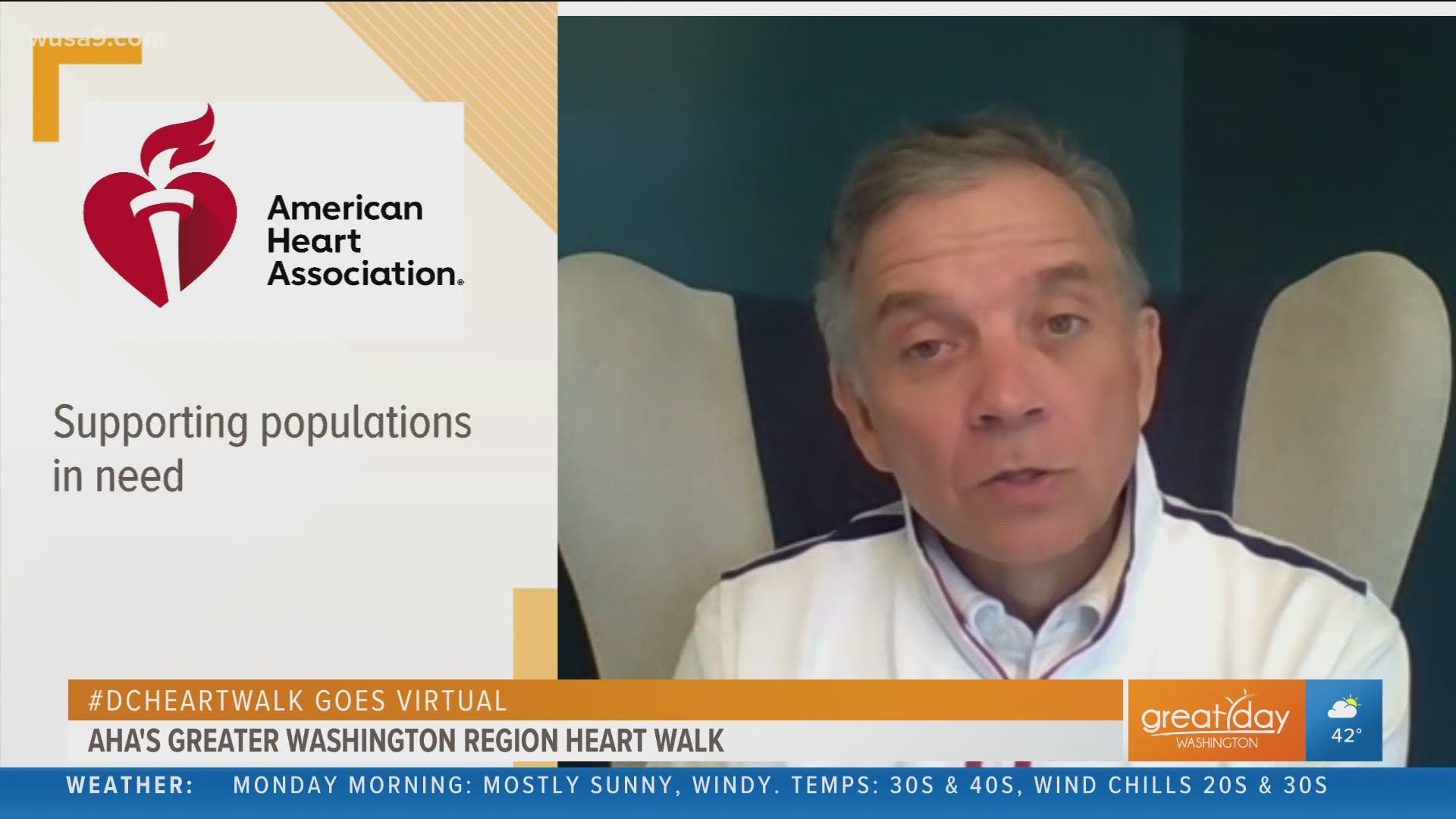 50 million people in the U.S. are at higher risk for heart disease. The AHA Greater Washington Region Heart Walk goes virtual to raise money for research & care.