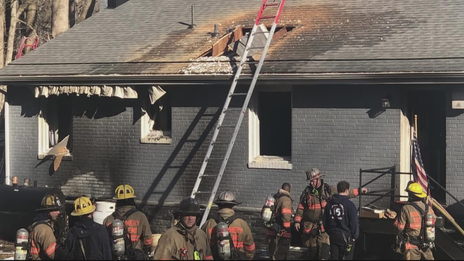 Three adults are displaced and several pets are missing after a house fire in Silver Spring Tuesday morning.