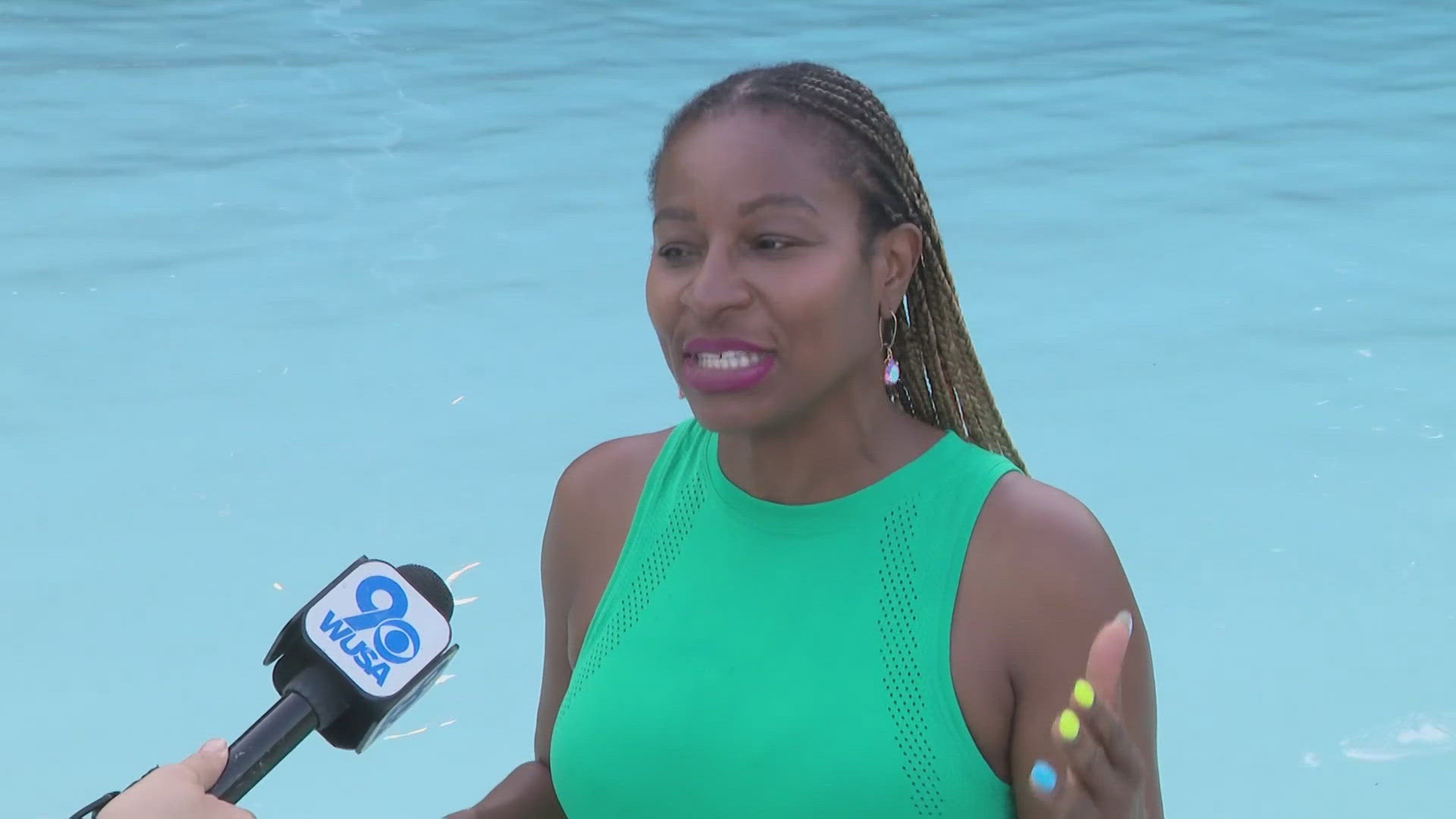 WUSA9's Jacqueline Quynh is at the Fort Dupont pool in Southeast Monday morning. 