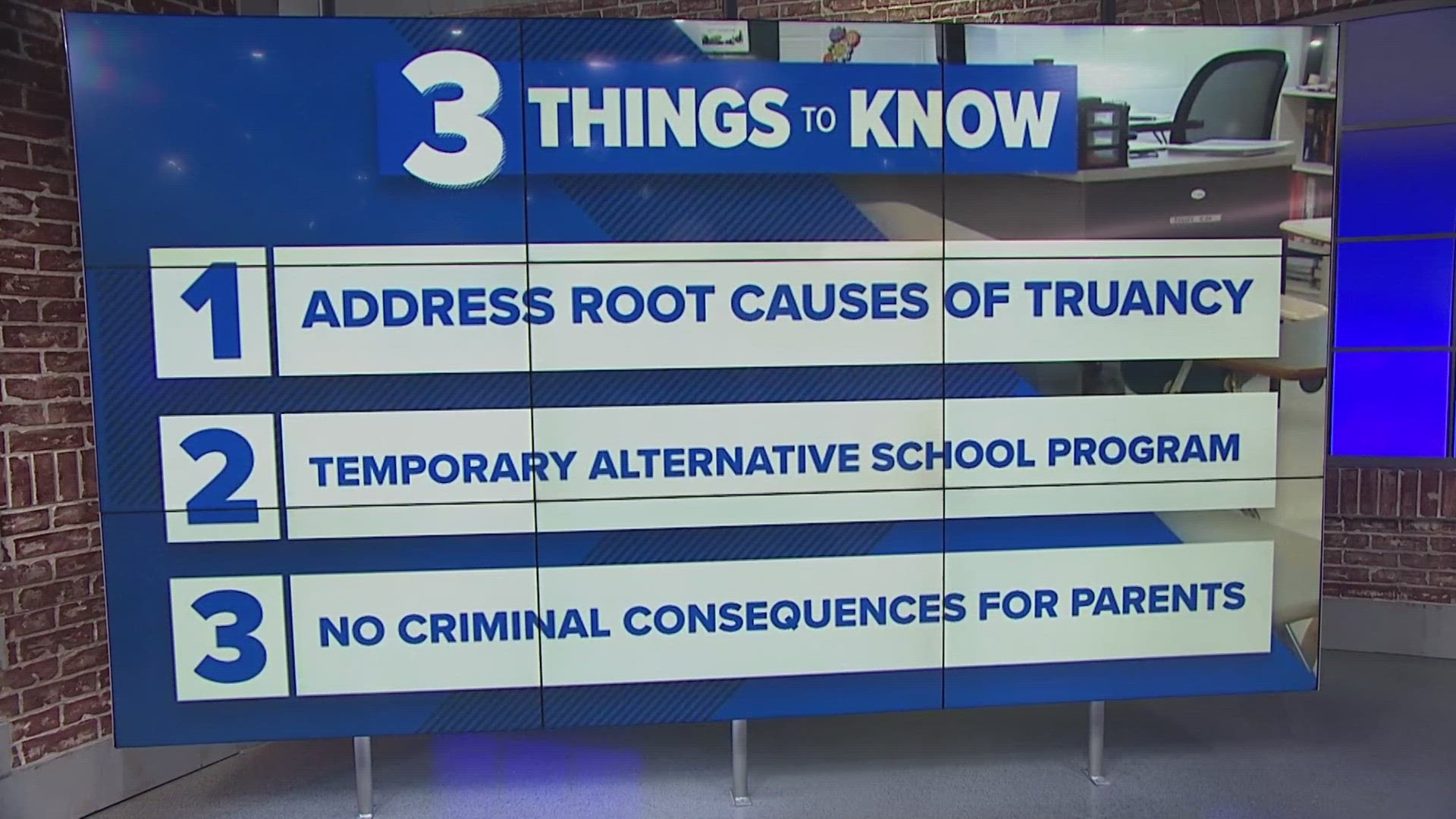 Additionally, the legislation will establish stronger accountability when it comes to truancy and chronic absenteeism.