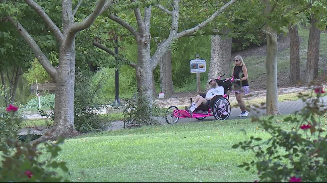 Virginia mother pushes son in wheelchair for half-marathons across the country