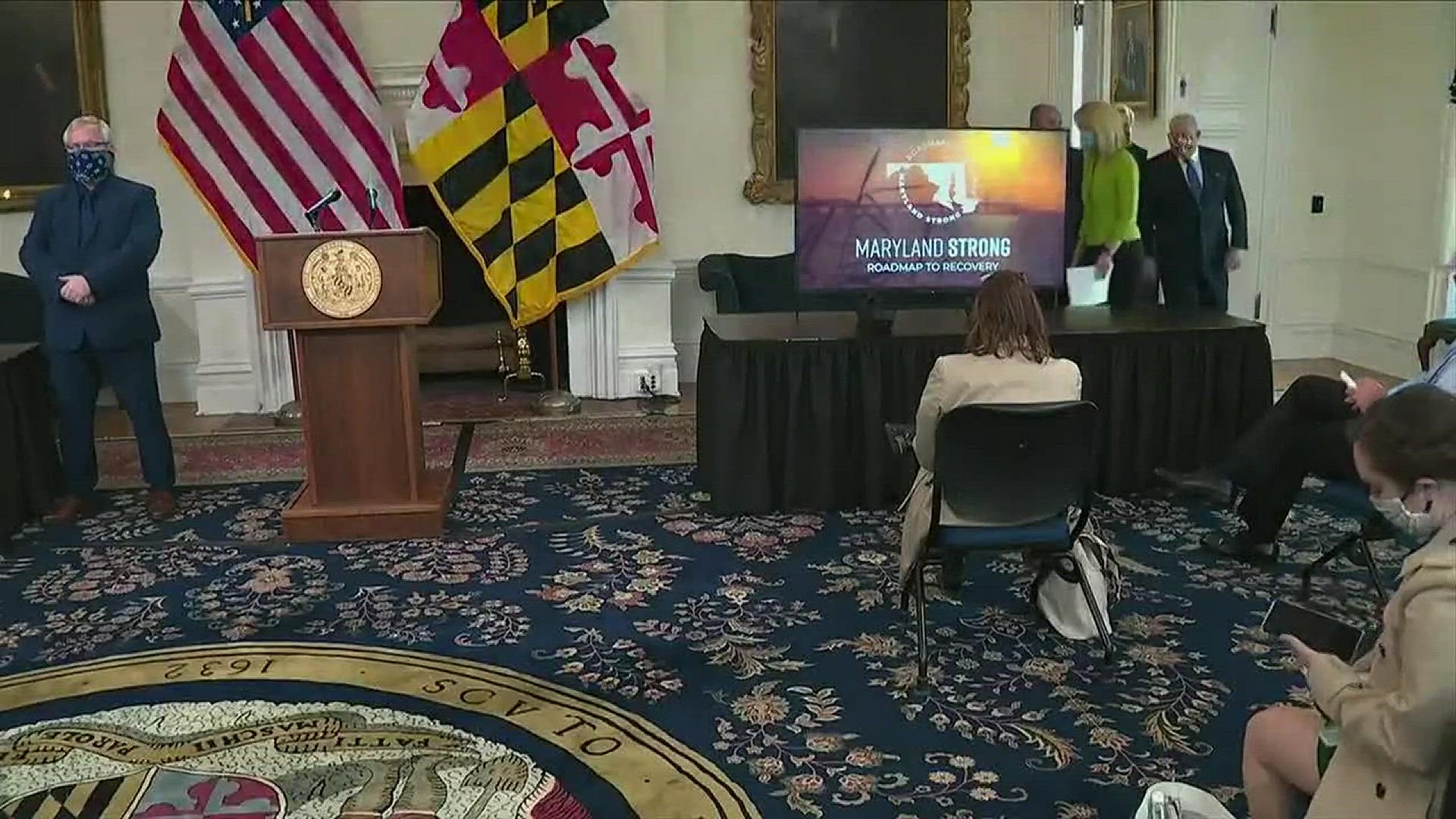 Gov. Larry Hogan released the state's reopening roadmap Friday. He says the curve is still heading upward, so it's not time to reopen just yet.