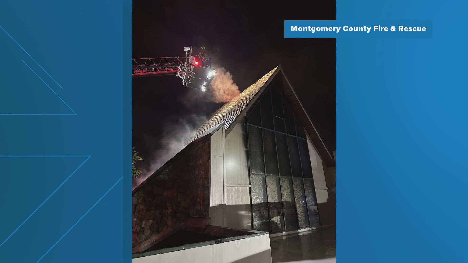 A Montgomery County church is severely damaged after a two-alarm fire overnight.