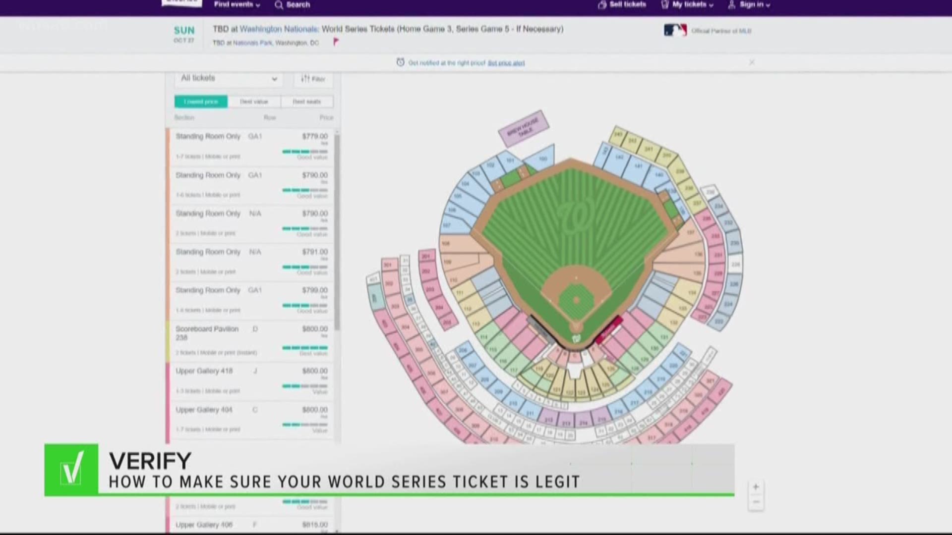 When it comes to purchasing tickets, how can you Verify a World Series ticket is actually the real deal?
