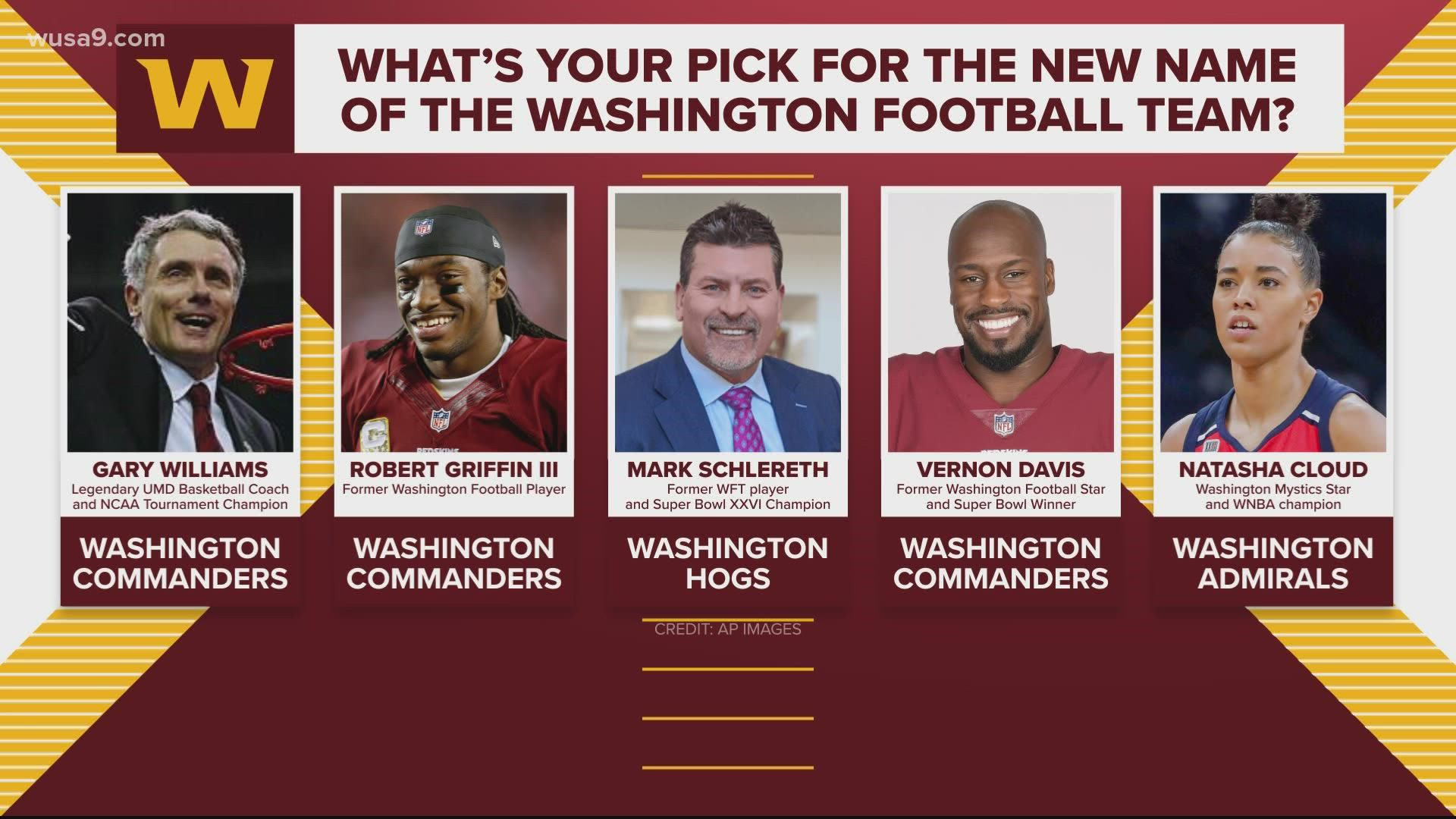 what will the washington football team be named
