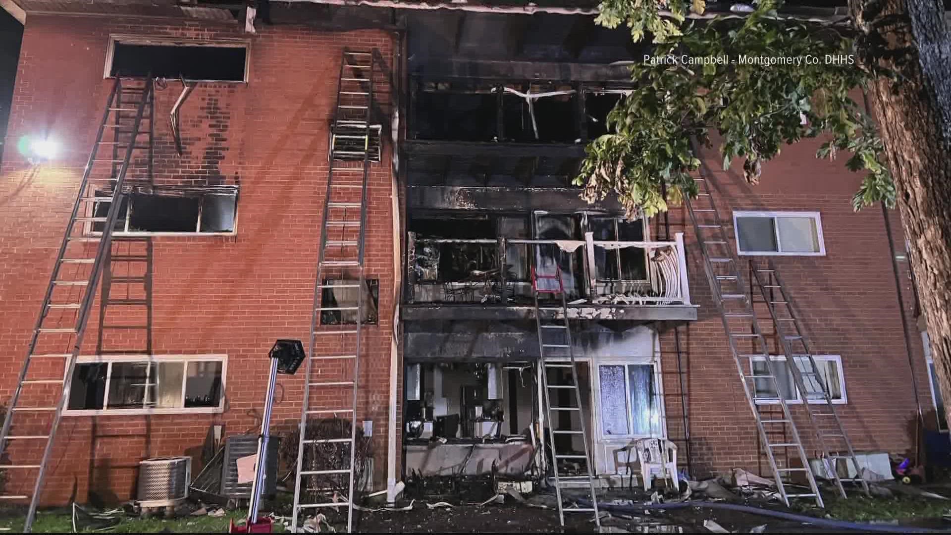 More than a dozen people are without a place to stay after a fire ripped through an apartment building in the Silver Spring/Glenmont area of Montgomery County.