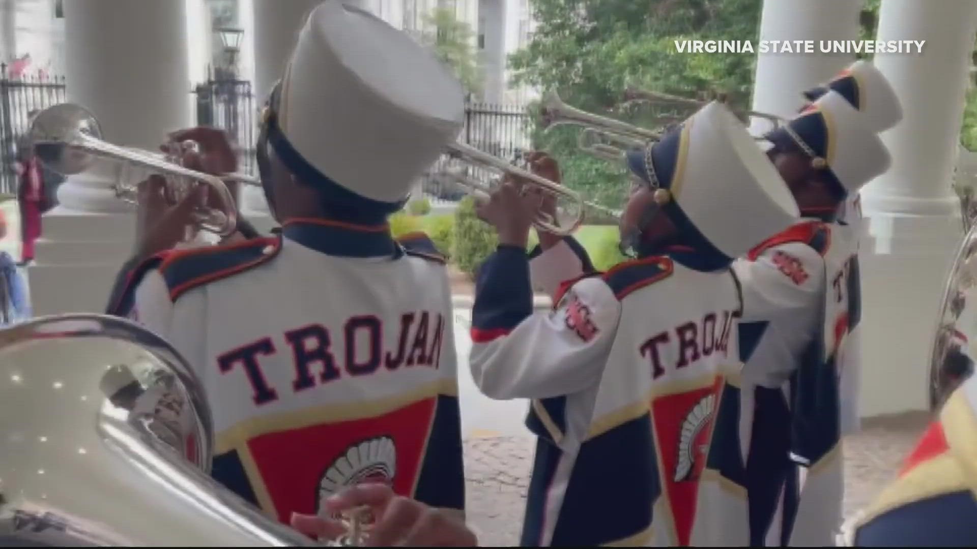 This is the first time a university marching band has been asked to play at this event.
