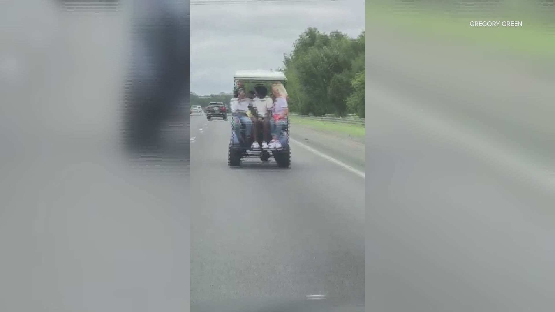 A viral video shows a golf cart cruising down Route 50 in Maryland after the passengers claim to have missed their $35 Lyft ride from Bowie to D.C., video shows.