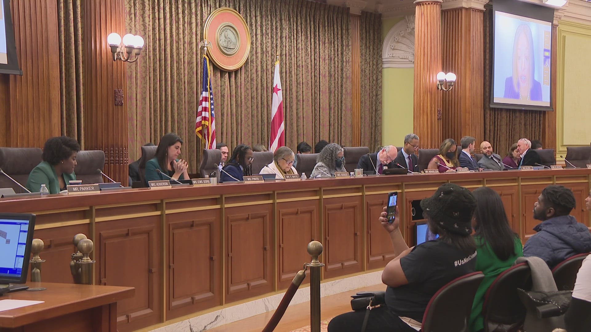 The DC Council passed a first vote of the "Secure DC" crime bill on Tuesday with a vote of 12-1.