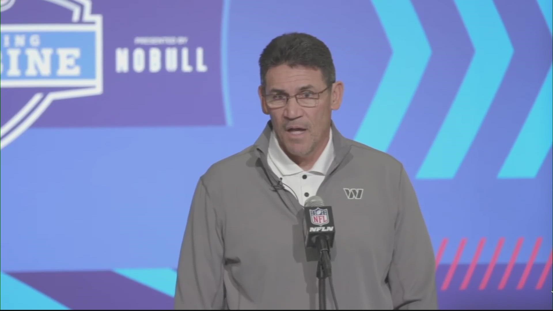 Coach Ron Rivera spoke during a press conference on Tuesday.