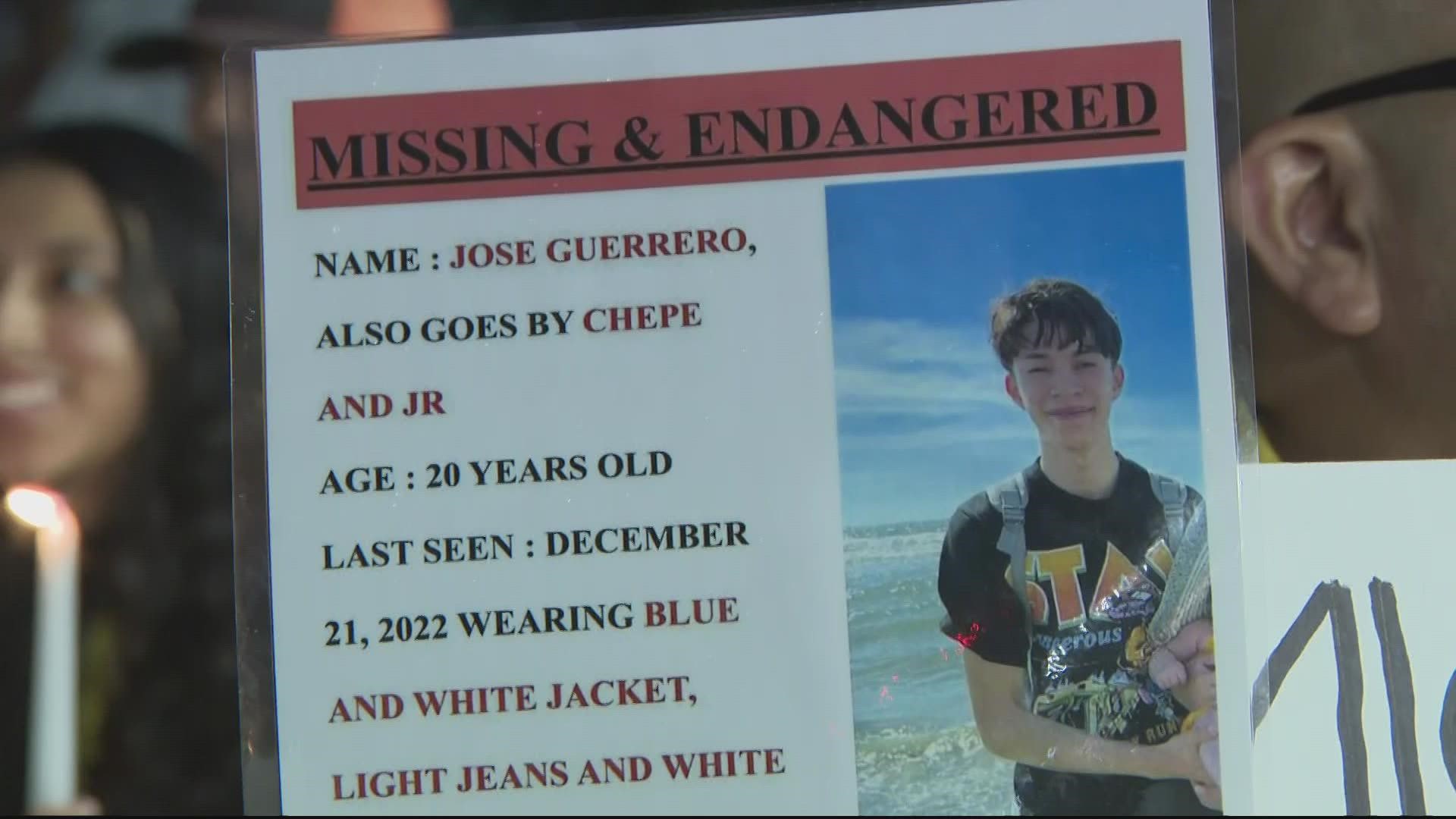 Jose Guerrero, 20, was reported missing on December 21. His family and police continue to search for him.