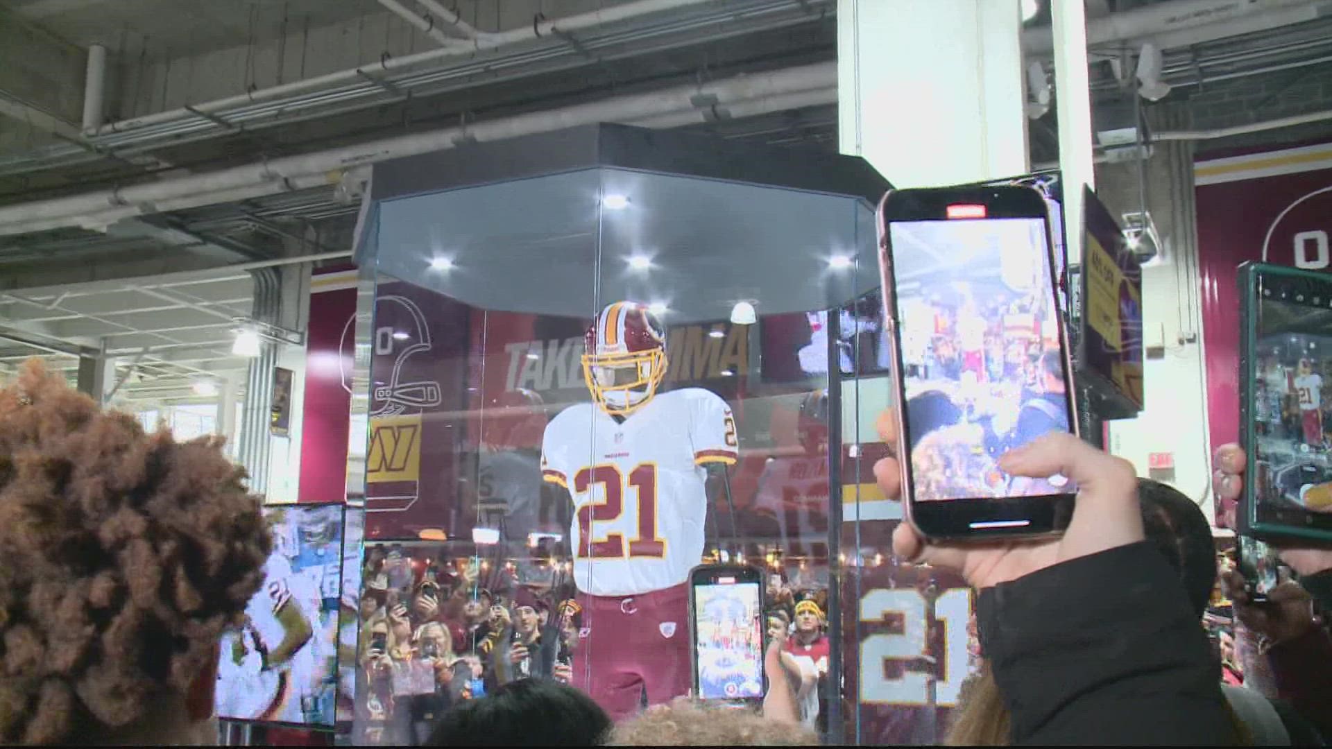 It was not a statue but rather a glass-enclosed installation on the concourse of FedEx Field, which drew ire on social media for being mismatched and falling short.