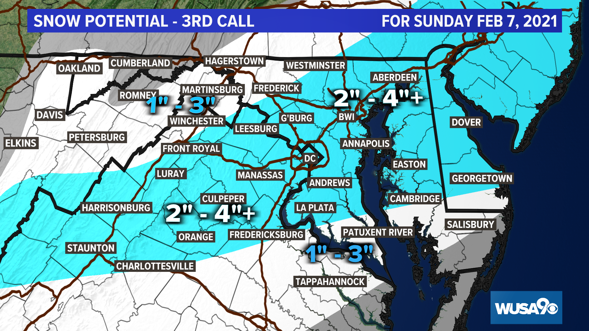 Snow in D.C., Maryland and Virginia Sunday | wusa9.com