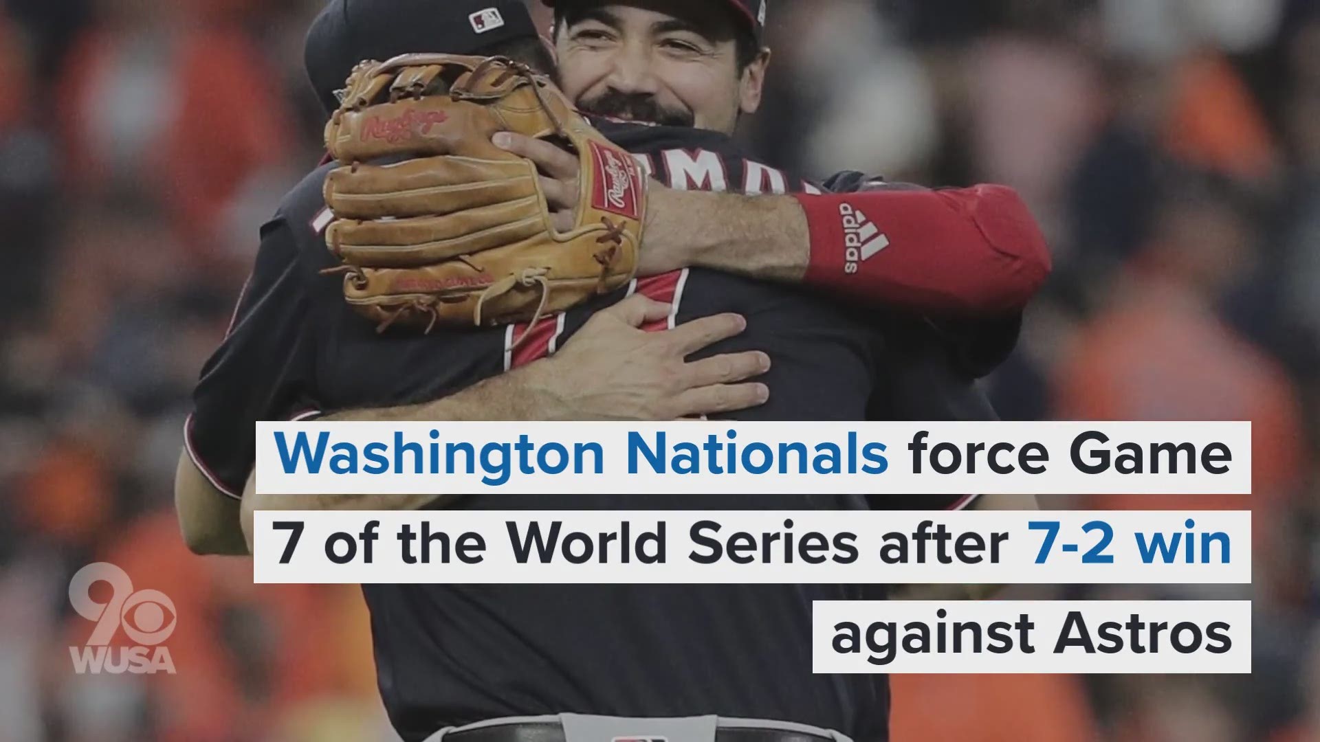 Washington Nationals win Game 6 of the World series after 7-2 win against the Houston Astros. The series is now tied 3-3.
