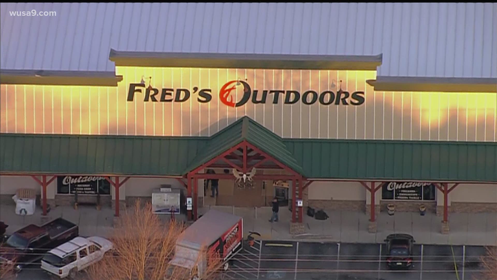 Police say the suspects were able to steal nearly 10 firearms sold at the store.
