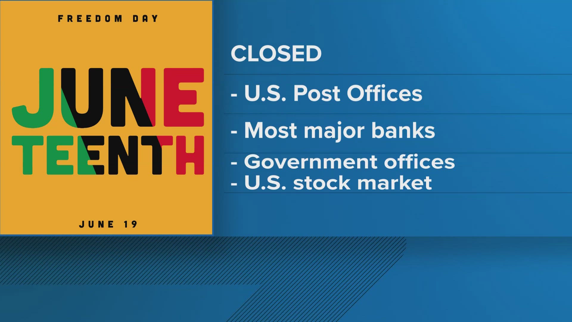The federal holiday will be observed on Thursday. 