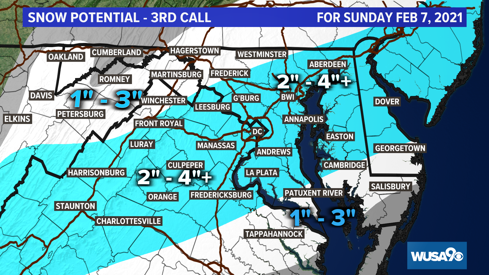 Snow in D.C., Maryland and Virginia Sunday | wusa9.com
