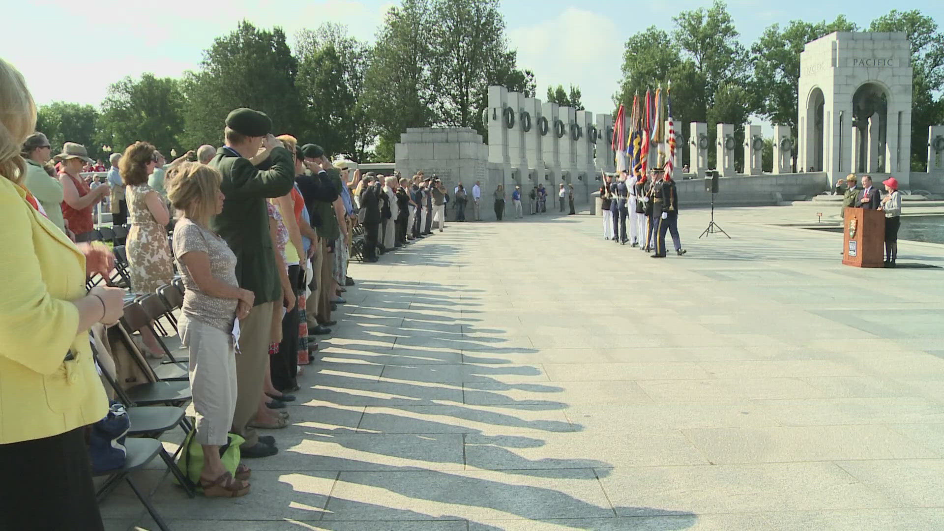 Veterans will honor Pearl Harbor and WWII casualties with a wreath-laying ceremony at the National World War II Memorial this Saturday at Noon.