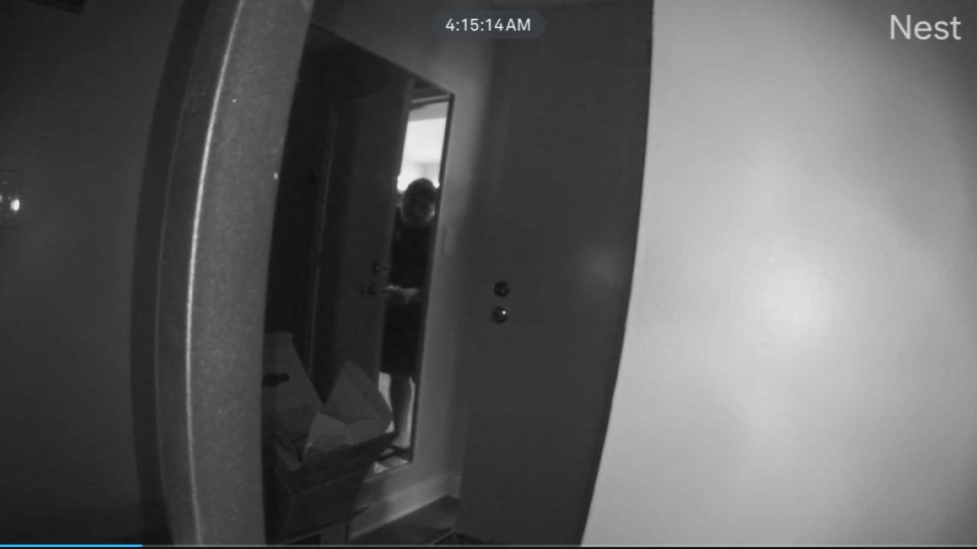 Woman finds man opening the locked door of her apartment twice