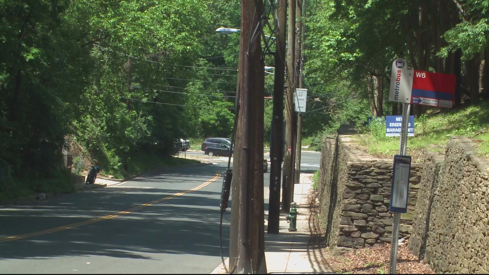 The road ends right at the bus stop and residents living in the DC area are calling on leaders and DDOT to make their bus stops and streets safer.