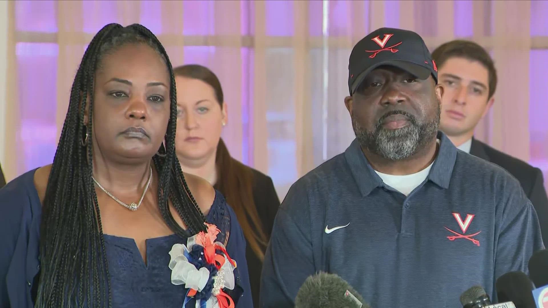 The parents of UVA football player D'Sean Perry, who was one of the three killed in a shooting on UVA grounds in November, spoke out for the first time to the media.