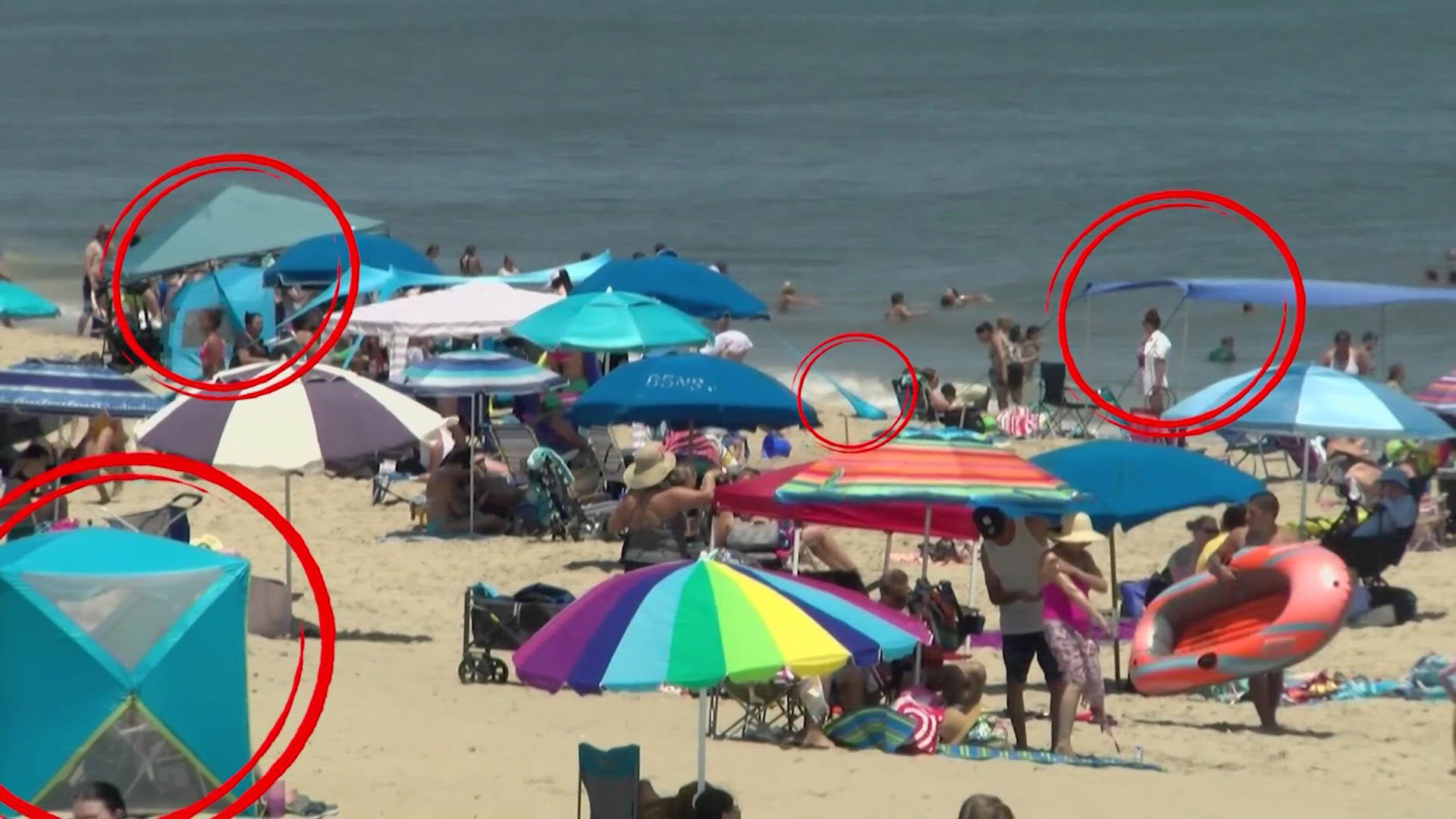 Only small baby tents are allowed. 