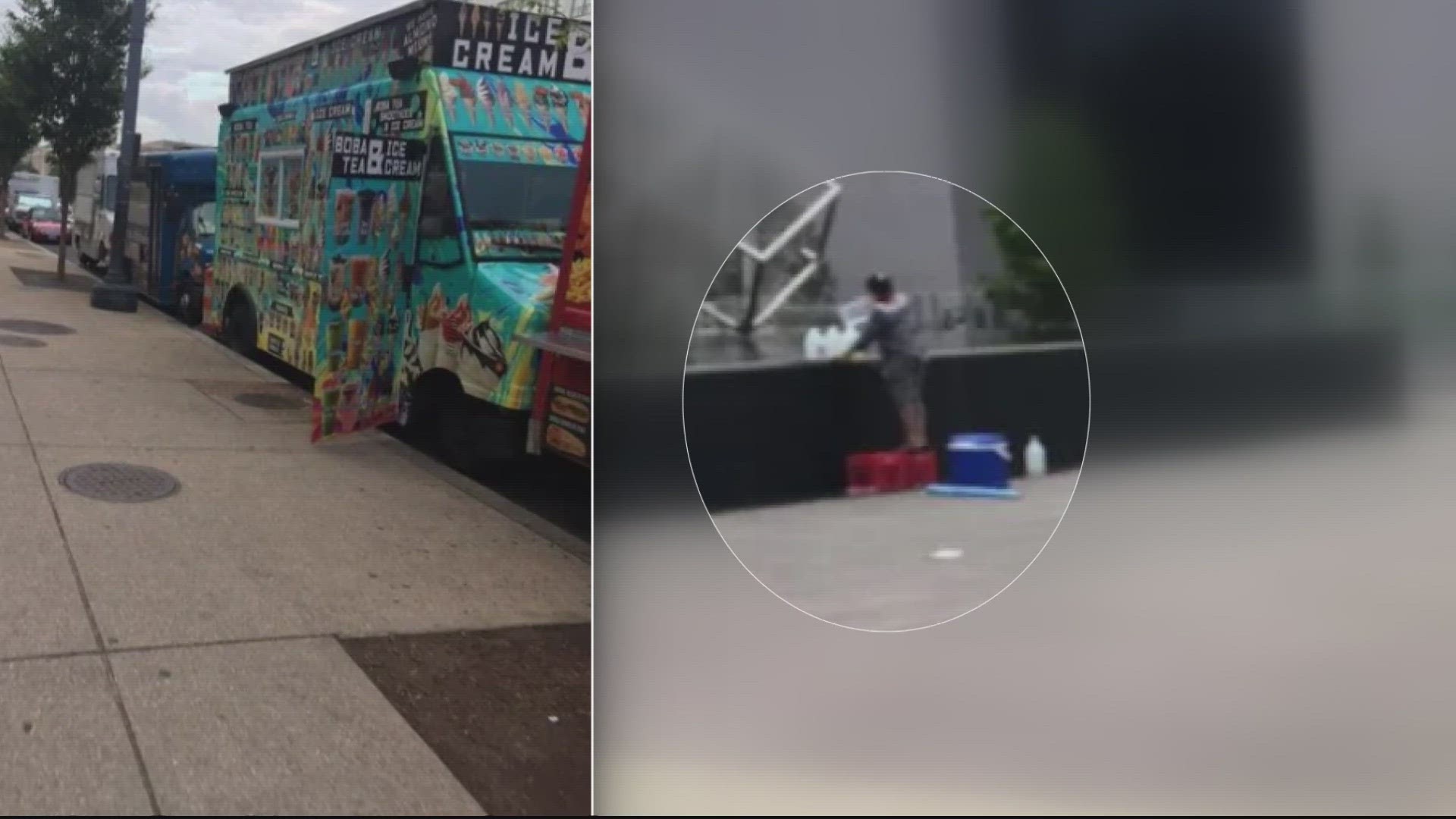 Owners of a Boba food truck came under fire on DC's Reddit page for viral photos. Workers said the water was used to clean the floors.