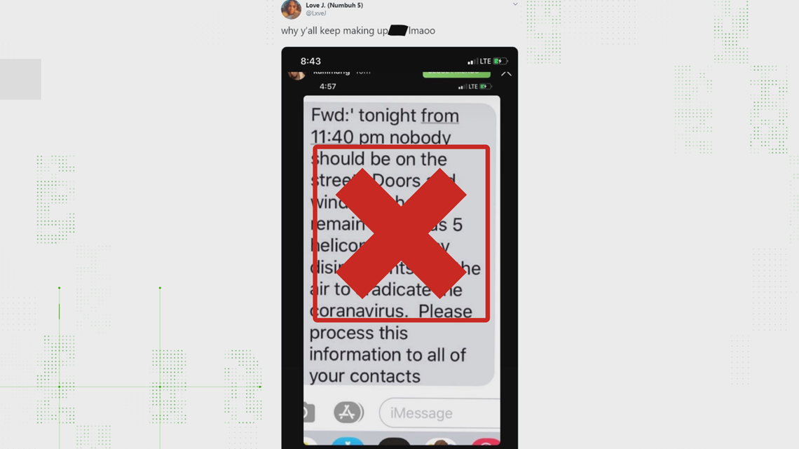 VERIFY Helicopters spraying to kill coronavirus is a hoax
