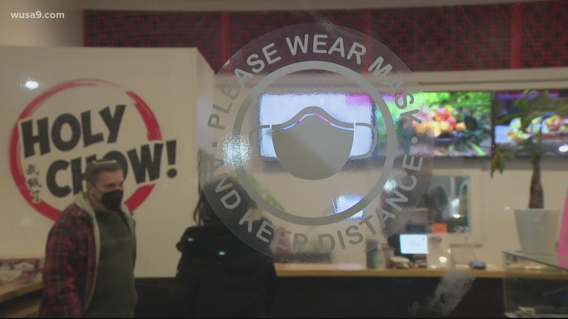 On Sunday Holy Chow! owner Ami Schreiber said unruly customers taunted his employees over Mongomery County's indoor mask mandate.