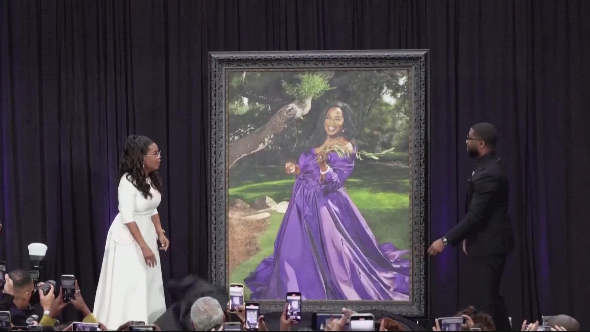 Oprah Winfrey was in the nation's capital on Wednesday to attend the unveiling of her portrait at the Smithsonian’s National Portrait Gallery.