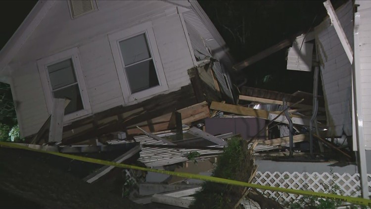 Man injured after house collapse, rip into half in College Park, Maryland