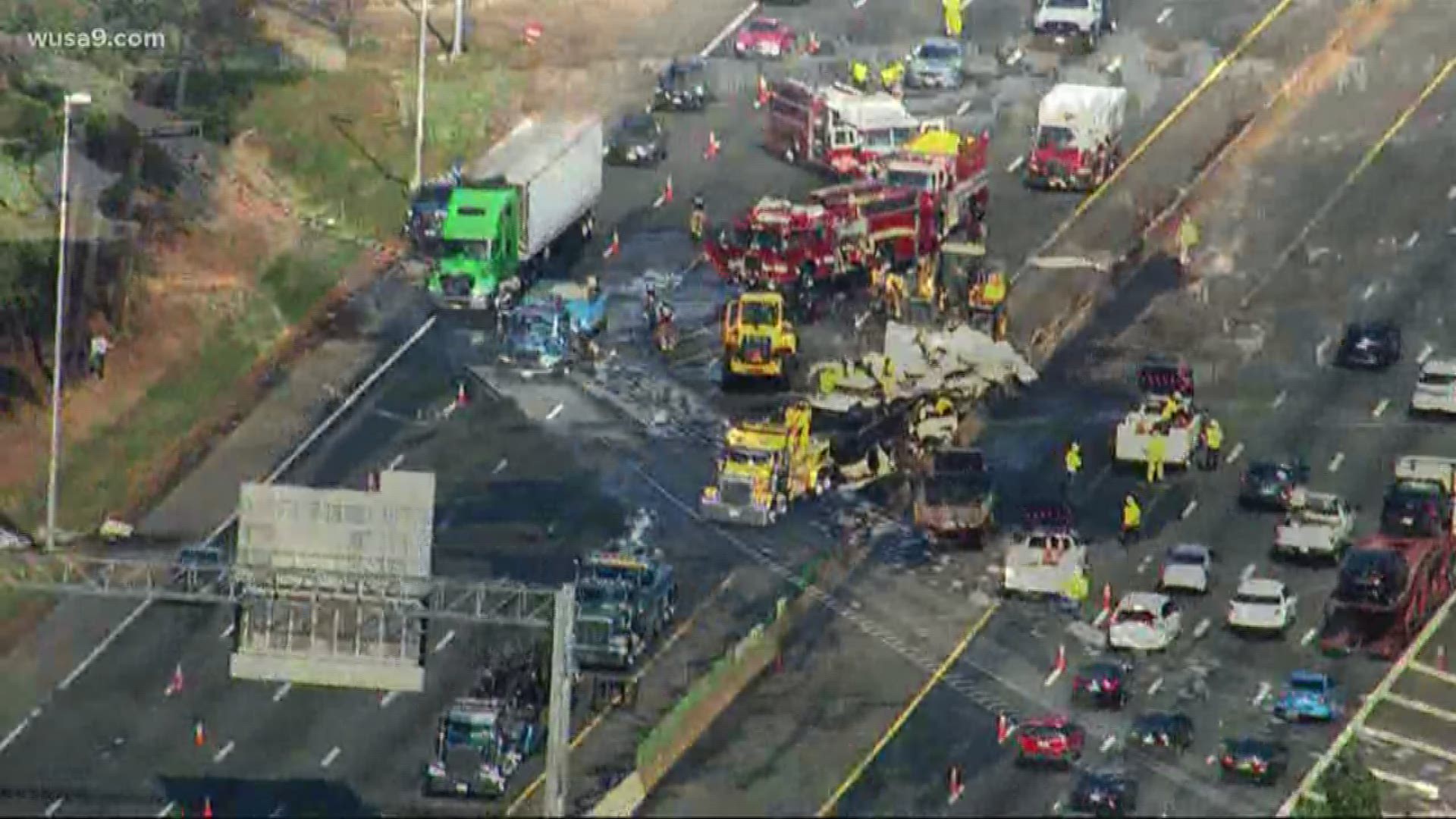 Fiery Truck Crash Shuts Down Beltway During Thursday Afternoon Commute ...