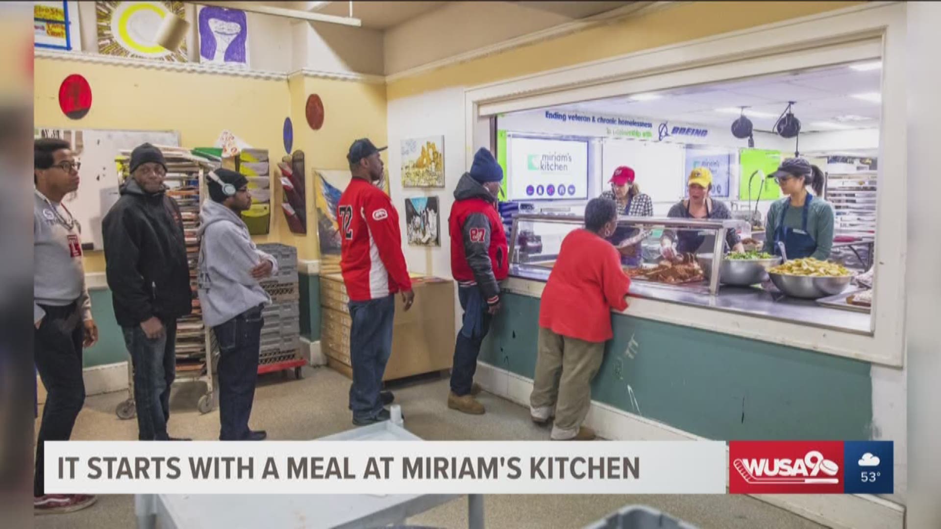 Miriam's Kitchen hopes by serving delicious food, like this shrimp and grits recipe prepared by Chef Cheryl Bell, they will then be able to offer their guests social services to help find them permanent homes.