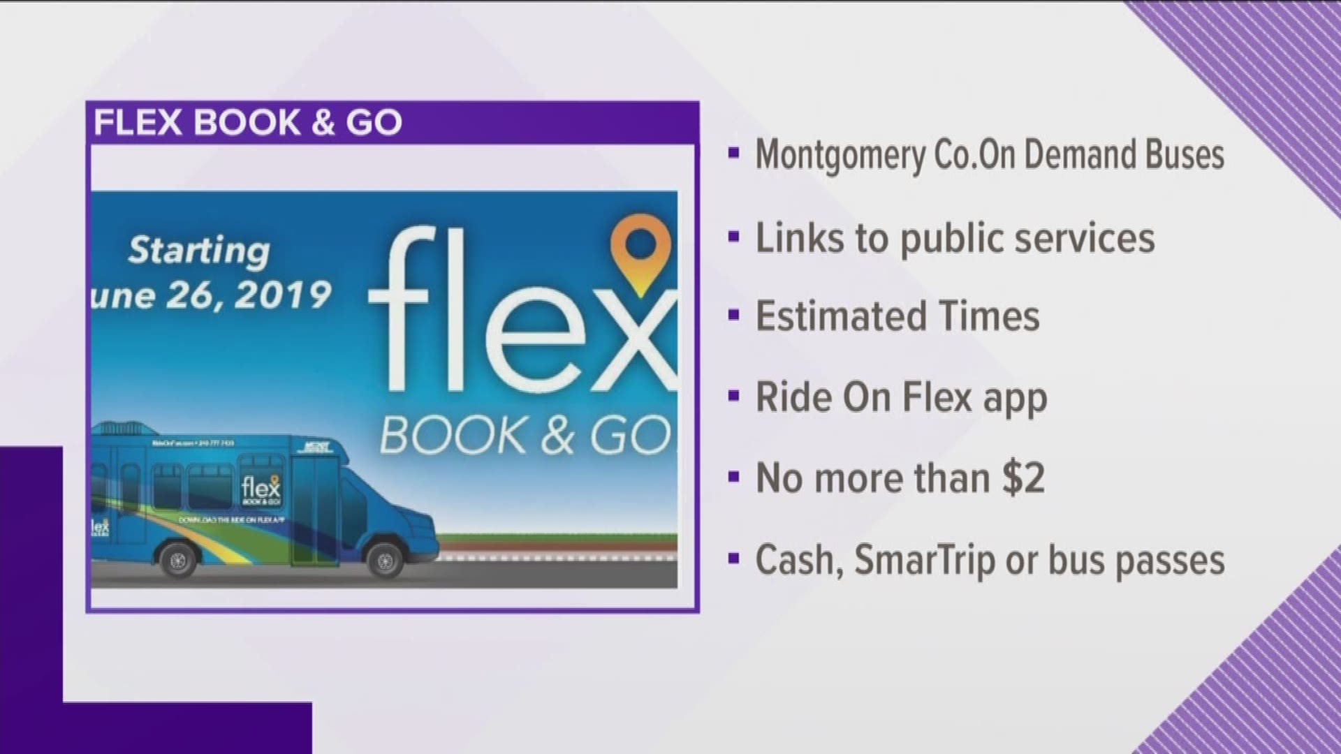 A new low-cost public transportation service just  debuted in Montgomery County. The Ride On Flex program will run "on-demand" buses in the Rockville and Glenmont/Wheaton areas. The service connects residents with Transit hubs, Commercial centers and Public services.