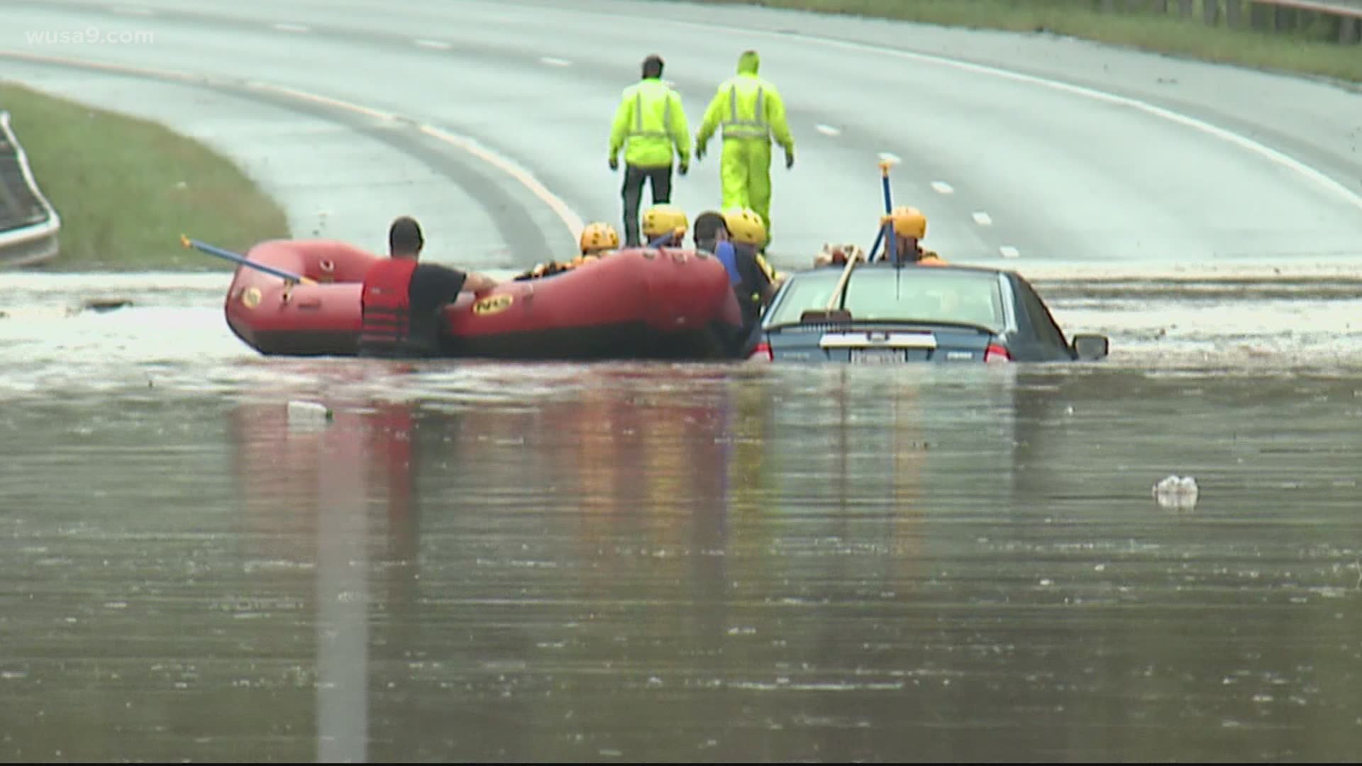 Route-50 was closed in both directions for approximately 4 hours due to flash flooding.