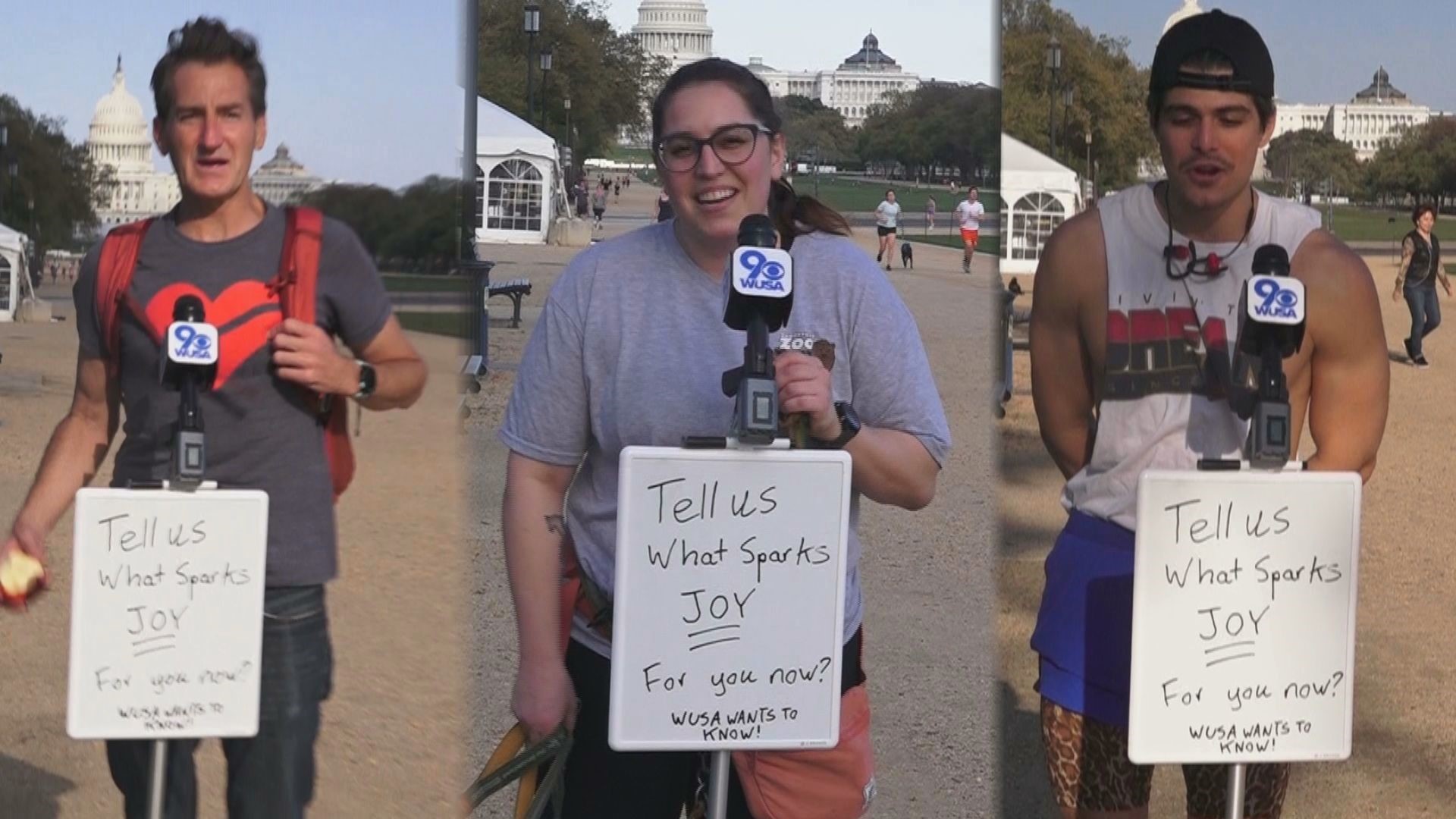 WUSA9 posted up at the National Mall to ask a simple question: what sparks joy in you?