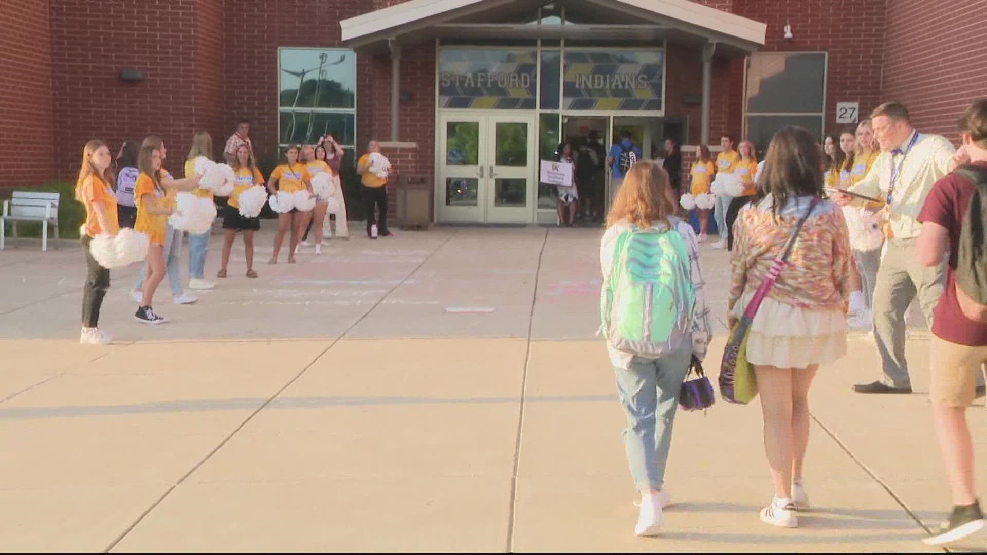 We headed over to Stafford High School in Fredericksburg -- as students showed up for their first day back at school