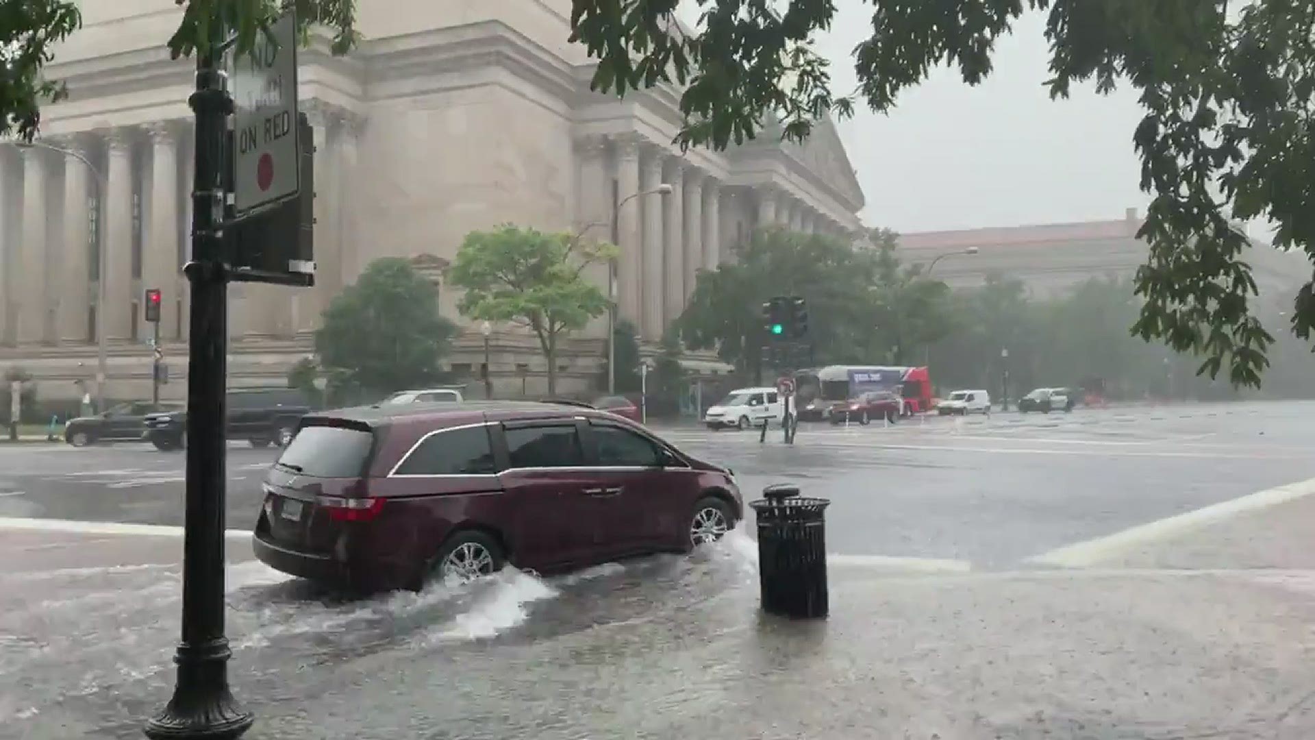 Heavy rains caused flash flooding in Washington, D.C.