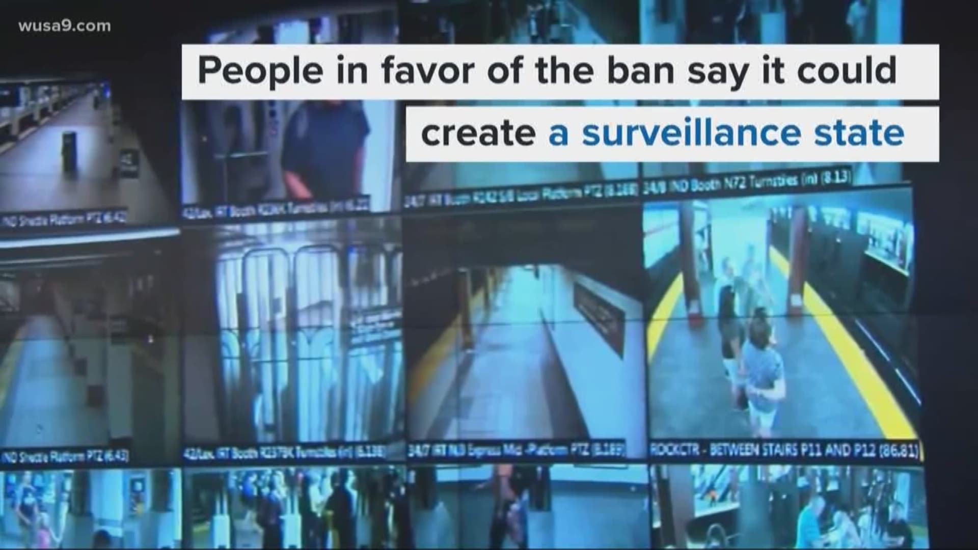 People in favor of the ban say the software could --over time -- create a surveillance state in the city? This kind of technology is in use at airports in our backyard, and in states like Maryland.