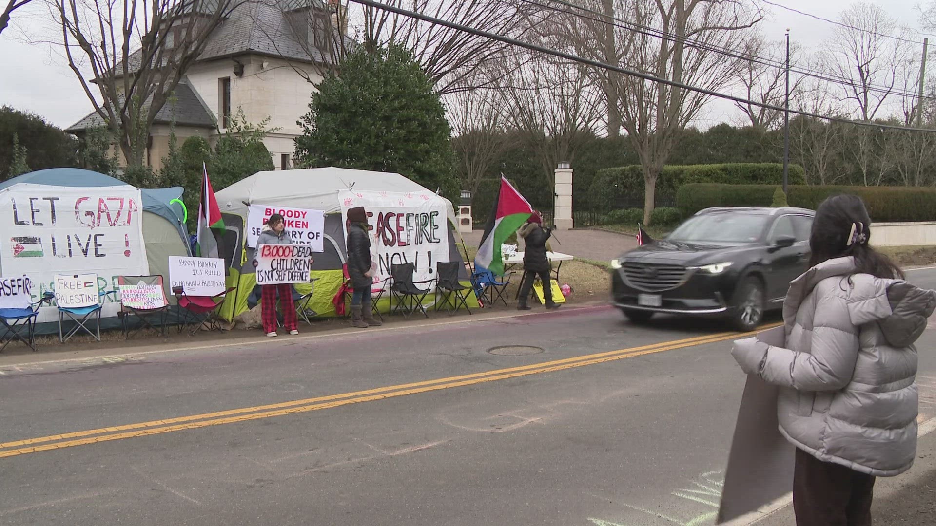 A group of pro-Palestinian protesters demanding a ceasefire are getting a lot of attention from commuters in Northern Virginia.