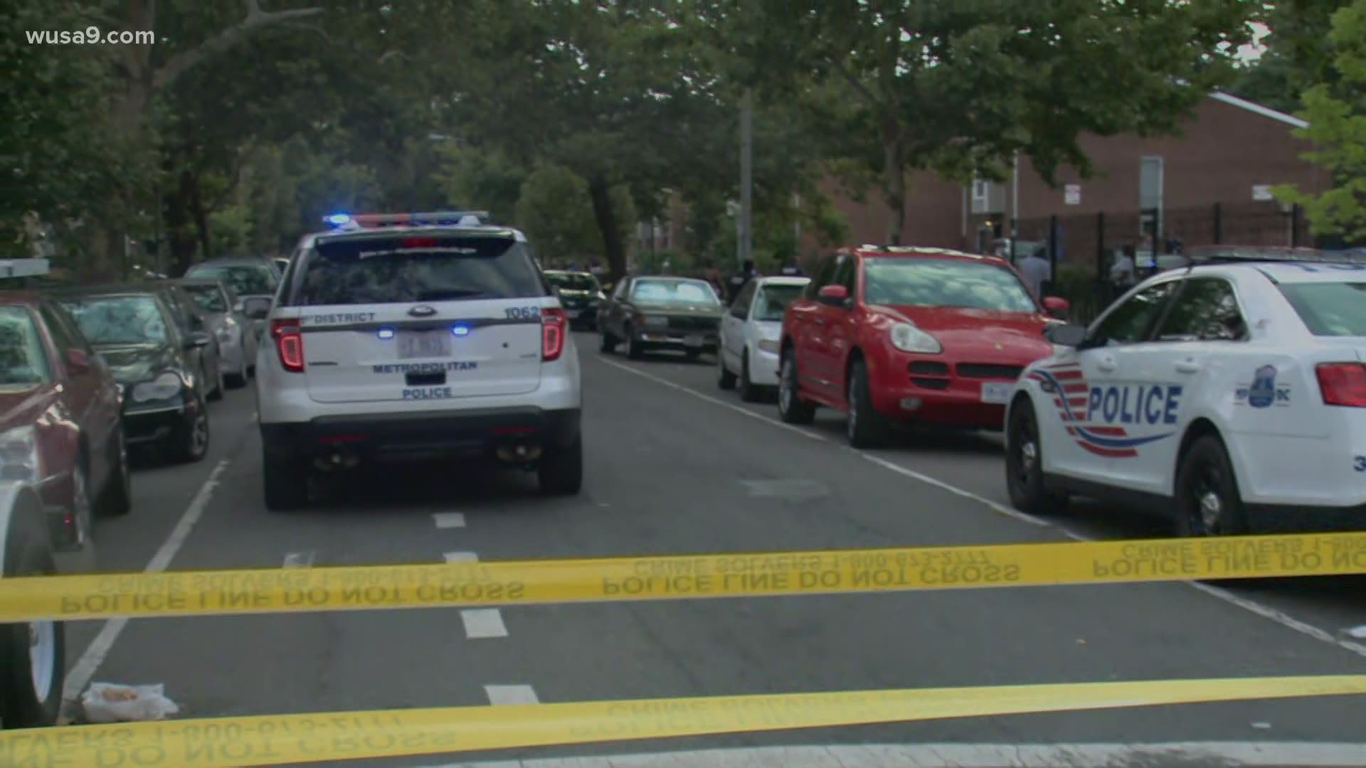 Three people were shot Sunday around 4 p.m. in the 100 block of Q Street, Northwest.