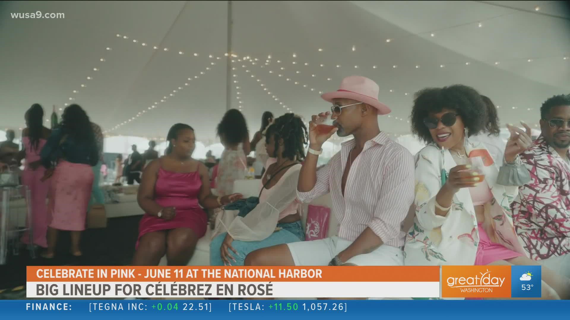 With a lineup of Robin Thicke, Tamia, Mya and more, Célébrez en Rosé brings a wine & music festival to the DMV. Festival Founder Cleveland Spears shares details.