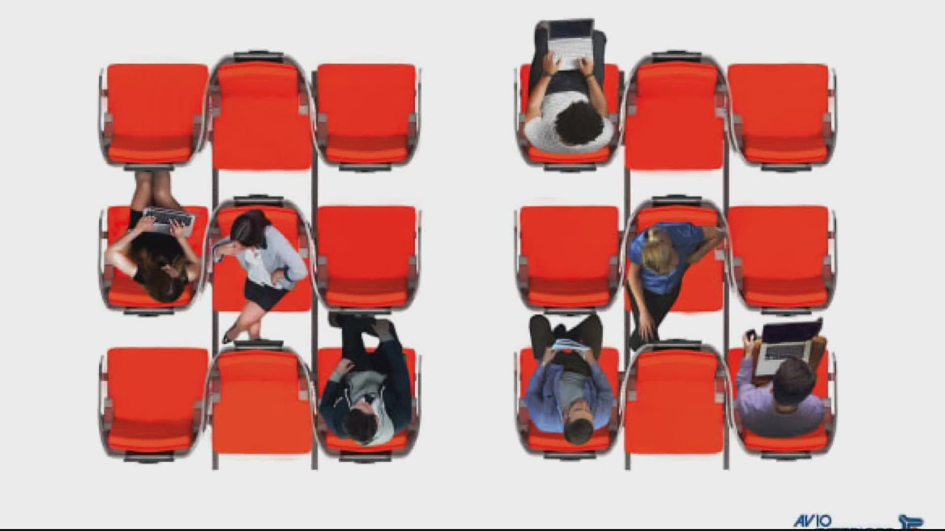 An Italy-based company that designs aircraft interiors has proposed seat designs to help travelers social distance on airplanes.