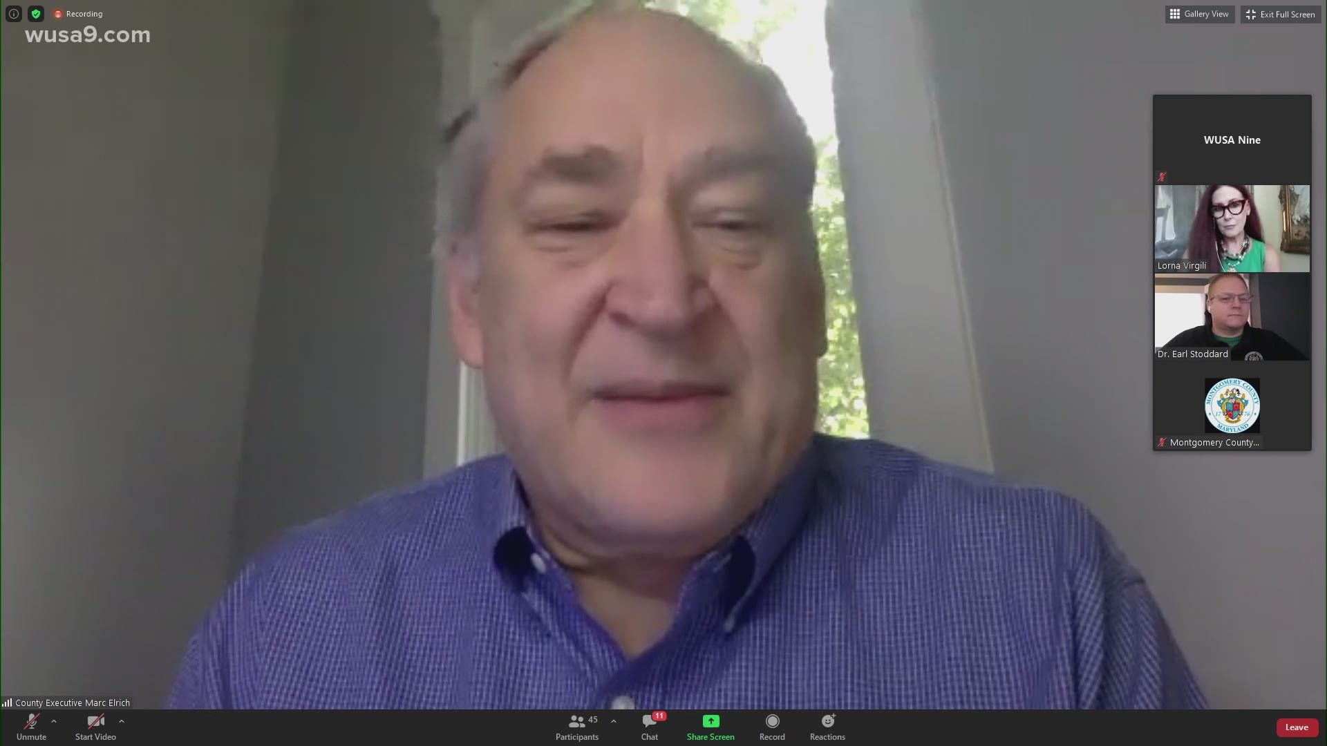 Montgomery County Executive Marc Elrich updates the public on coronavirus cases and reopening plans.