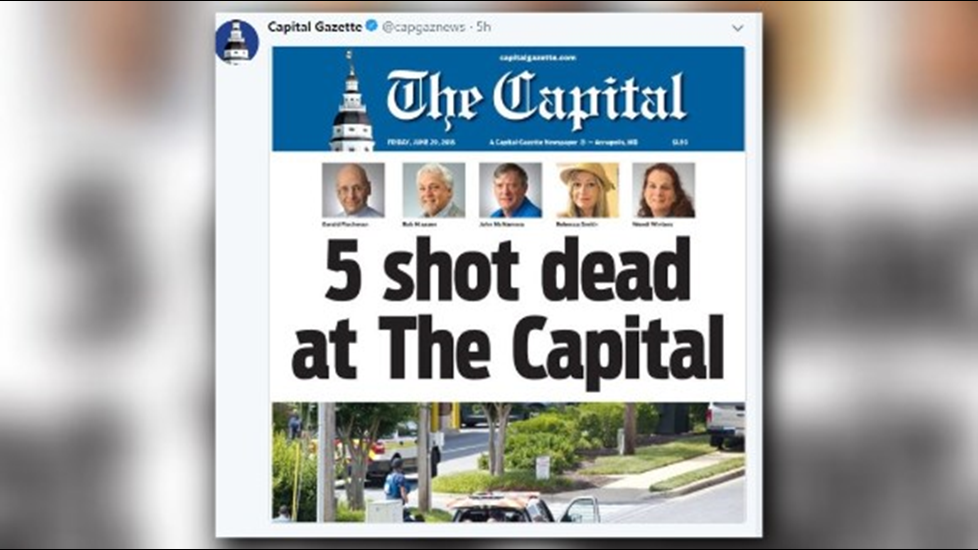 Capital Gazette "Speechless", leaves Opinion page blank in honor of ...