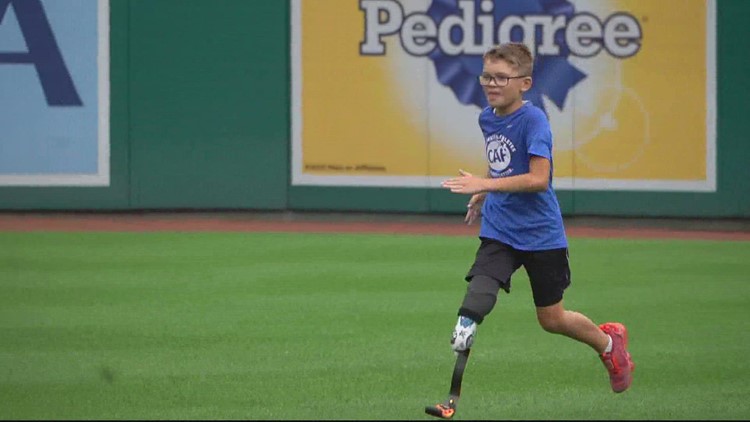 'Never give up, just keep trying until you can do it' | 9-year-old boy gifted new custom Nike prosthetic foot from local athletes foundation